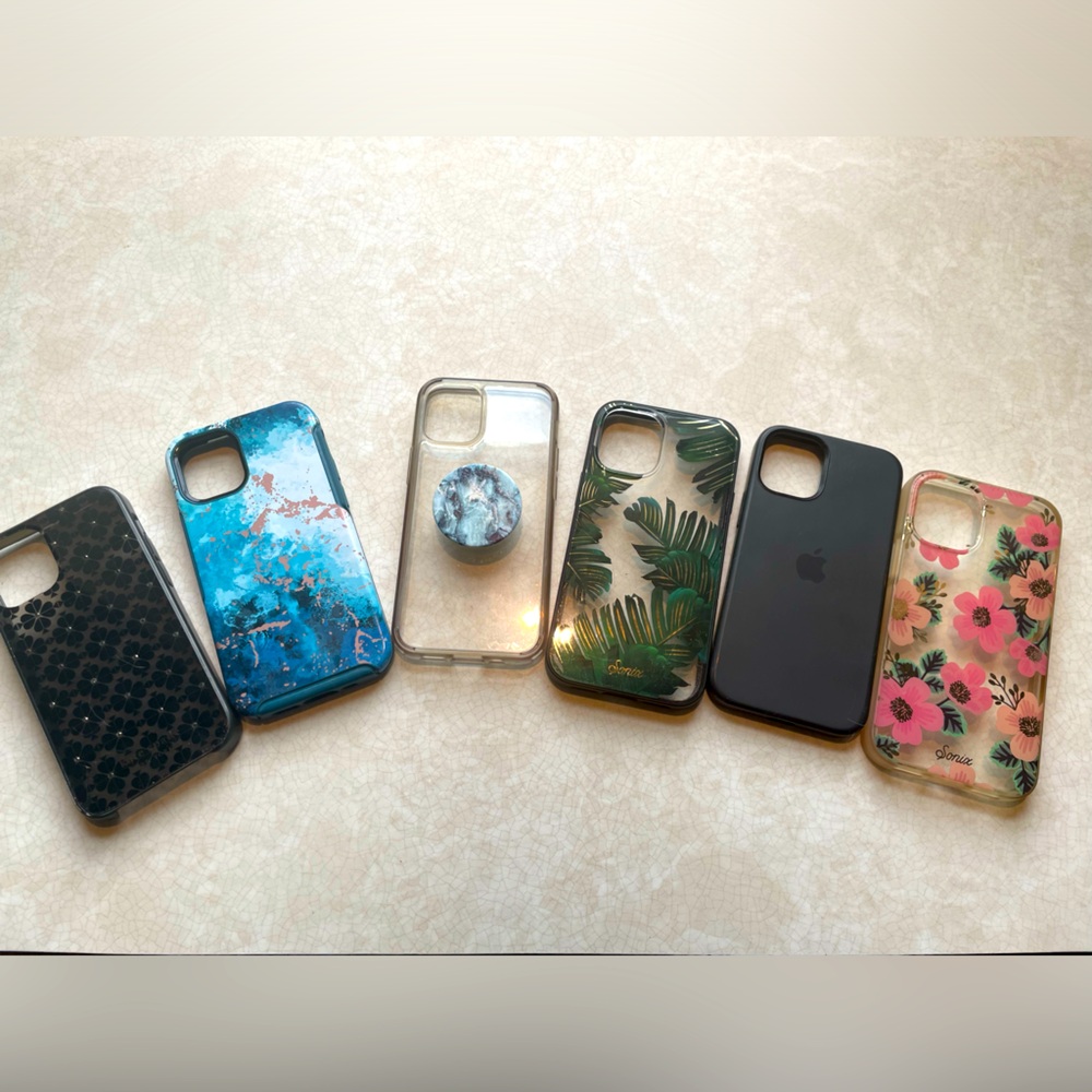Lot of 6 iPhone 12mini cases Apple, Kate spade,sonix and otter box
